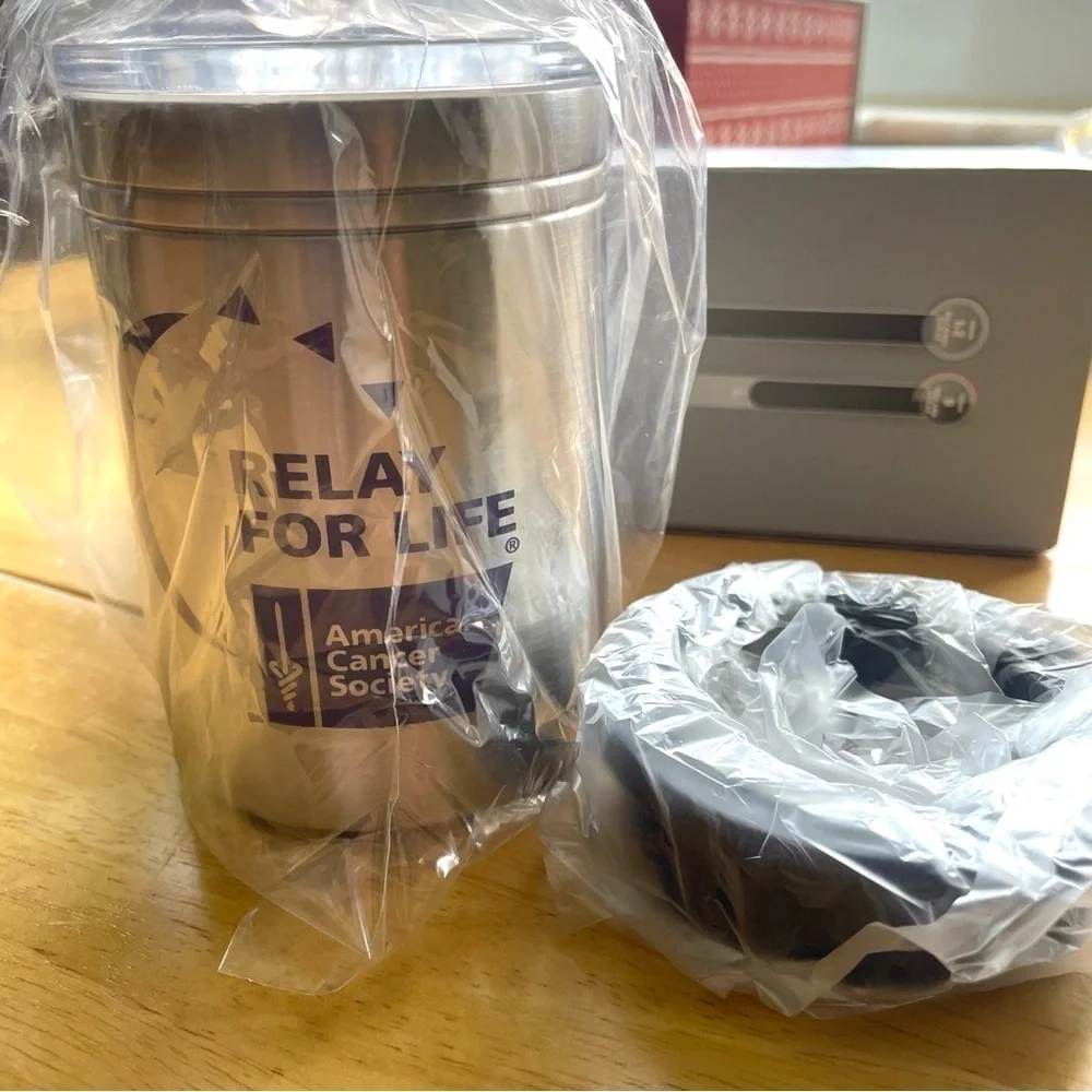 🆕 NEW IN BOX 💜 Relay For Life – Leeds Ranger Copper Vacuum Tumbler / Can Insul